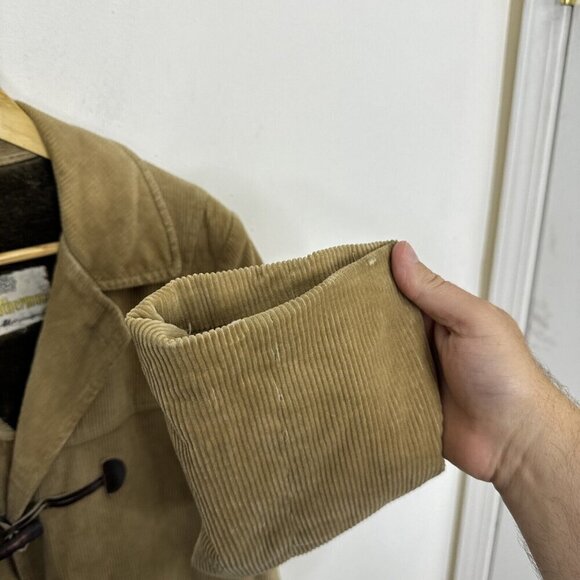 Vintage Mac Mor Weatherman Men 42 M Duffle Corduroy Coat 80s Sherpa Lined Toggle - Picture 2 of 9